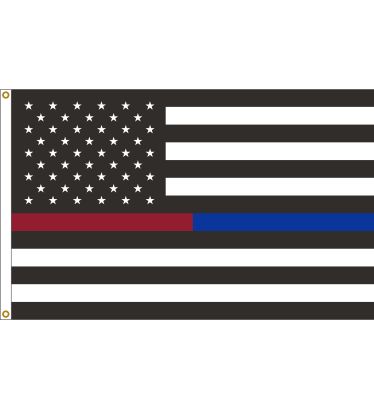 3'x5' Thin Red-Blue Line U.S. Outdoor Flag